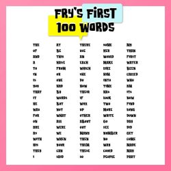 Fry's first 100 word list