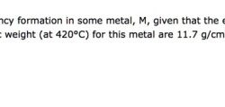 Calculate the energy for vacancy formation in some metal