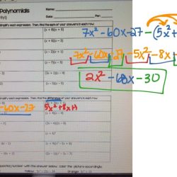 Multiplying polynomials worksheet coloring activity